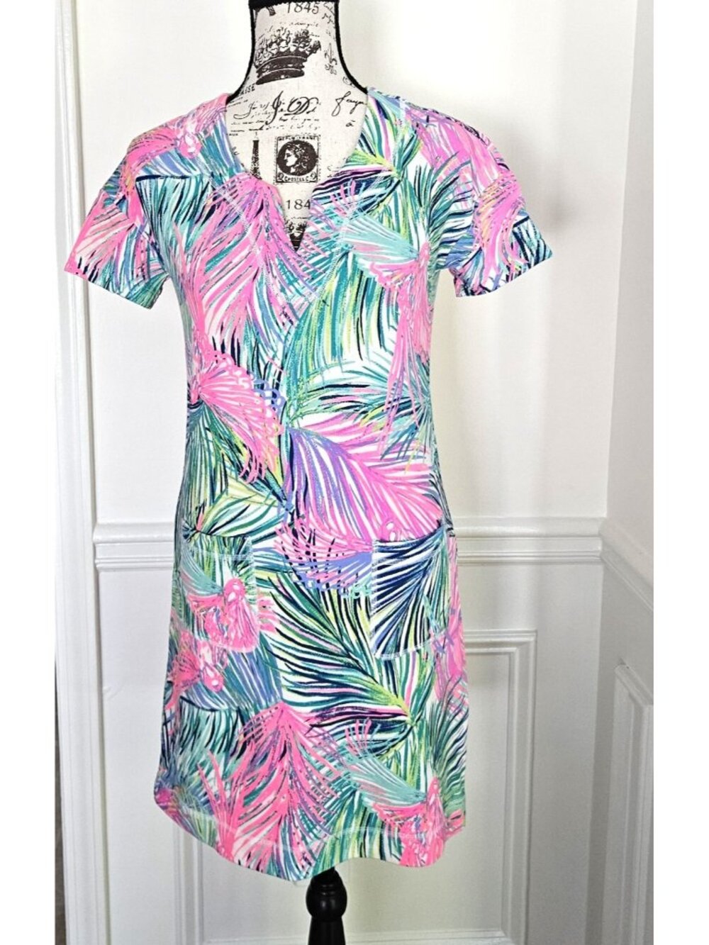 Lilly Pulitzer XXS The Sophiletta Dress Scarlet Macaw Palm UPF50